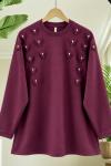 Taş işlemeli   Tunik  mürdüm  TB80117