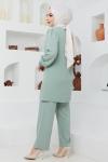 Taş işlemeli Ayrobin Kumaş Takım mintyeşil ZNK1508