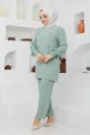 Taş işlemeli Ayrobin Kumaş Takım mintyeşil ZNK1508