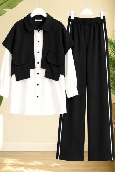 Tasarım Pantolonlu Takım siyah SL2090