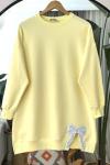 Taşlı fiyonk Nakışlı Tunik Sarı DS2056
