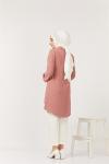 tbl 612 ayrobin kumaş yaka fiyonklu tunik  pembe