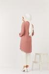 tbl 612 ayrobin kumaş yaka fiyonklu tunik  pembe
