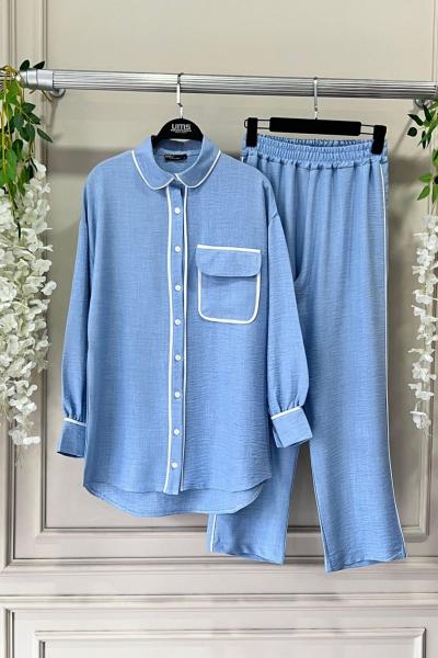 Tekcep Biyeli Keten Takım BebemaviUMS50234