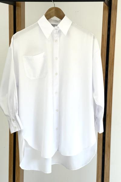 Tekcep oversize gömlek Beyaz SH3091