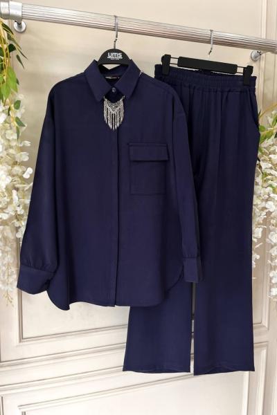 Tekçepli salaş İkili Takım Lacivert UMS50240