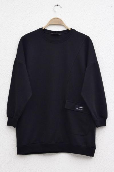 Tekcepli tunik siyah  SLT30155
