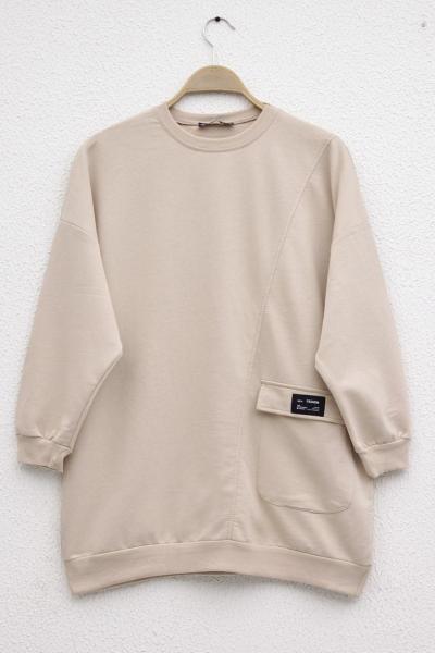 Tekcepli tunik Bej  SLT30155