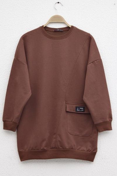 Tekcepli tunik Kahverengi  SLT30155