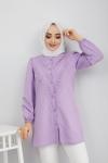 Trikoton Gömlek Tunik  Lila GLN 873