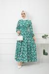 Trikoton Mevlana Model Elbise Yeşil UMS1152