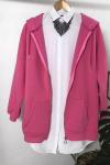 Üçiplik şardonlu Kapşonlu ceket Mont Pembe  TBT1308