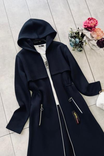 Üçiplik kapşonlu içi polarlı Kap lacivert UMS50105