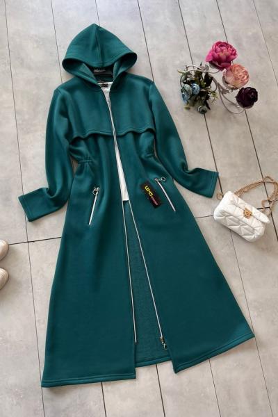 Üçiplik kapşonlu içi polarlı Kap yeşil  UMS50105