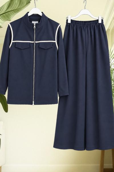 Üçlü Yelekli  içlikli pantolon Takım Lacivert UMS50386