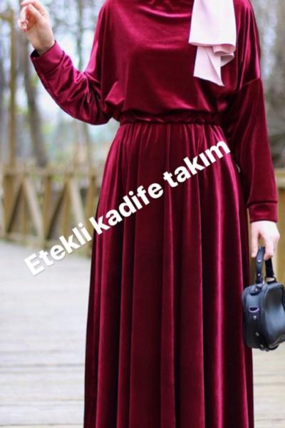 UMS 400 ETEKLİ KADİFE TAKIM BORDO