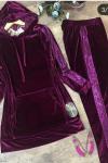 ums384 payetlı kadife takım mor