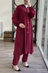 Uzun Ayrobin Kumaş Takım Bordo SLT1503