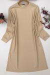 Uzun iki iplik tunik Bej SLT1493