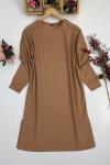 Uzun iki iplik tunik camel SLT1493