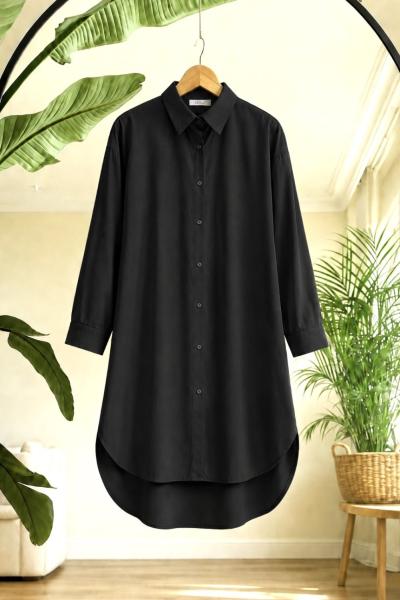 Uzun salaş tunik  siyah SH3092