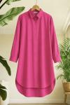 Uzun salaş tunik  füşya SH3092