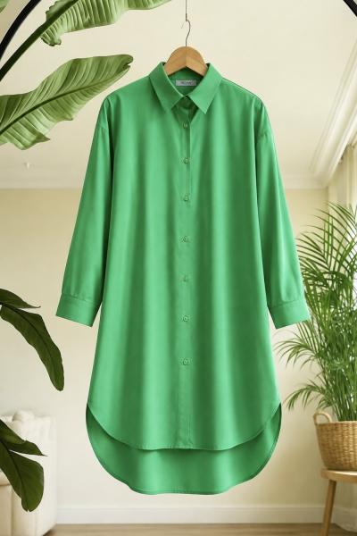 Uzun salaş tunik  yeşil SH3092