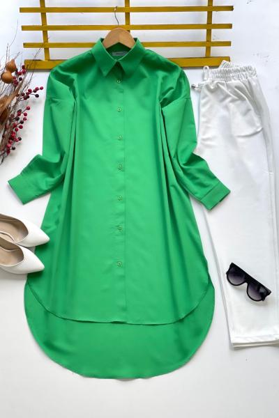 Uzun salaş tunik  yeşil  SH3092