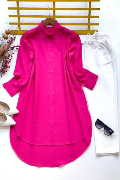 Uzun salaş tunik  fuşya  SH3092