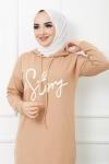 Uzun tunik pantolon Takım Camel ZNK1289