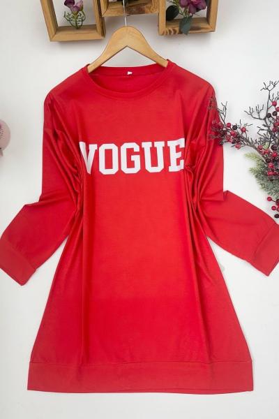 Vogue baskılı penye tunik Narçiçeği   SLT1544