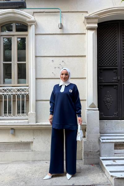 Yaka fermuarlı   Takım Lacivert YR30549