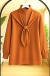Yaka fermuarlı atkılı Tunik tarçın BK9531