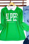 Yakalı sweatshirt  iki iplik Yeşil  SLT3008