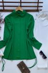 Yan bağcıklı bürümcük gömlek Yeşil ADY3075
