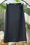 Yandan Bağlamalı Scuba Etek Siyah BK9527