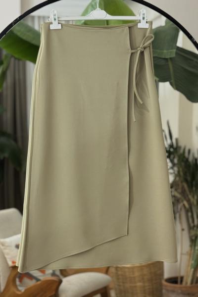 Yandan Bağlamalı Scuba Etek yeşil BK9527