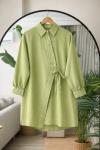 Yandan Bağlamalı tunik yeşil BK9554