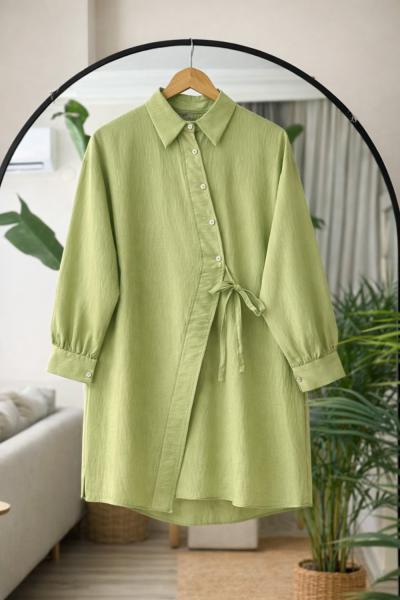 Yandan Bağlamalı tunik yeşil BK9554