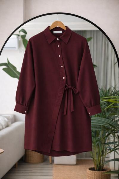 Yandan Bağlamalı tunik Bordo BK9554