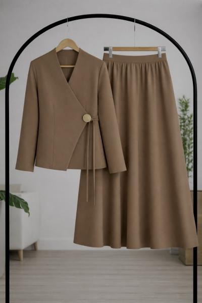 Yandan bağlamalı ceket etekTakım büsküviTB30380