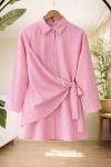 Yandan Bağlamalı tunik pembe SL30365