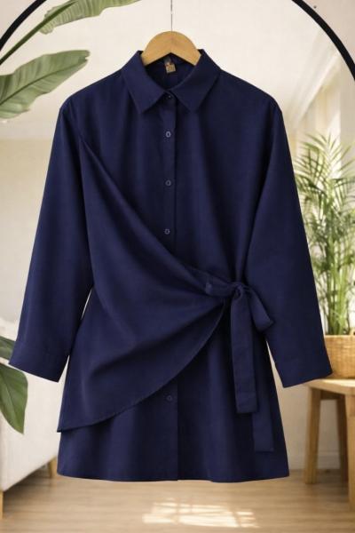 Yandan Bağlamalı tunik Lacivert SL30365