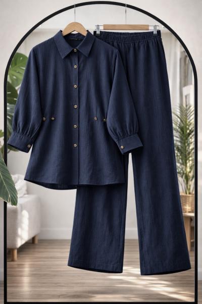 Yanlardan ayarlanabilir  düğmeli Takım lacivert  TCN40162