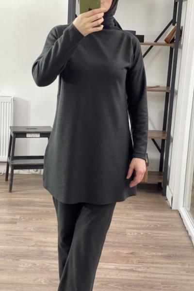 Yanları yırtmaçlı Selanik kumaş takım