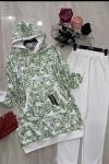 Yaprak Desenli Mevsimlik Takım Yeşil UMS749
