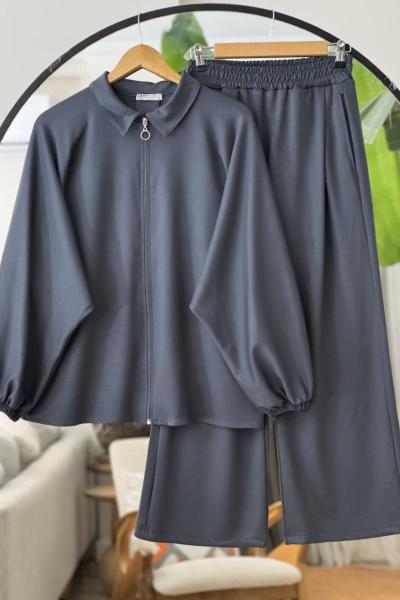 Yarasa kol  fermuarlı ikili Takım Antrasit UMS50326