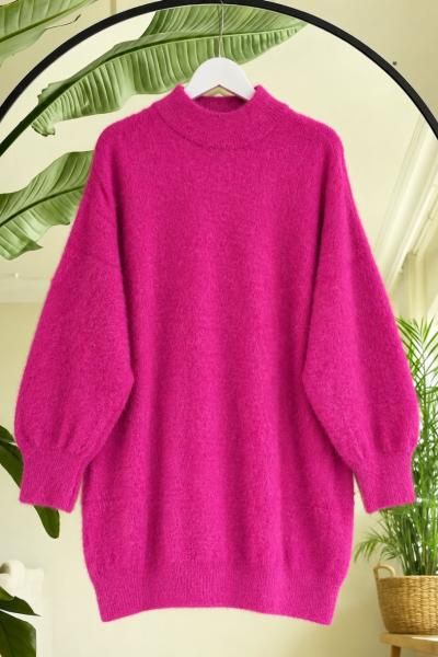Yarım Balıkcı Triko tunik Fuşya SL17615
