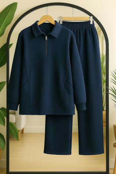 Yarım Fermuarlı çuvalcepli ÜçiplikTakım  lacivertUMS50328