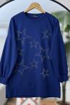 Yıldız Taş İşlemeli Oyso Tunik İndigo NW6057